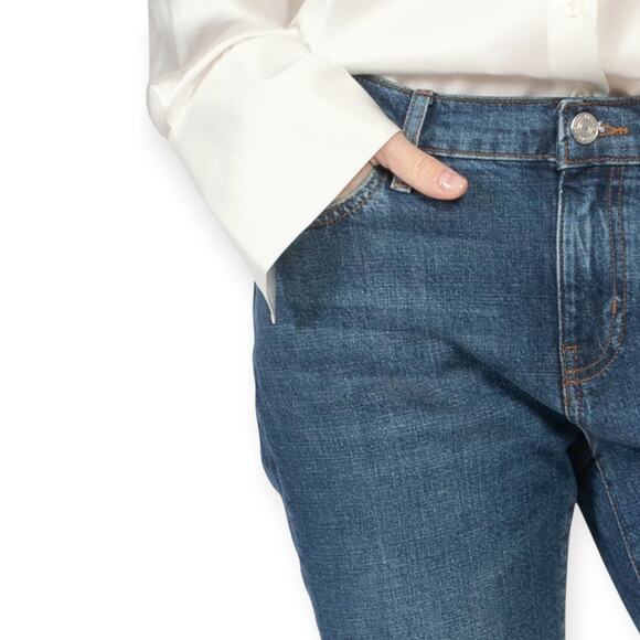 FRAME | W29 L26 | Le Garcon Straight Leg Mid-Rise Jeans in Othello Blue LGJ151 - Picture 3 of 11